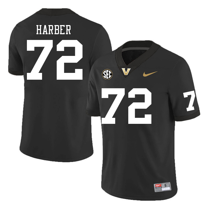 Vanderbilt Commodores #72 Levi Harber College Football Jerseys Sale Stitched-Black